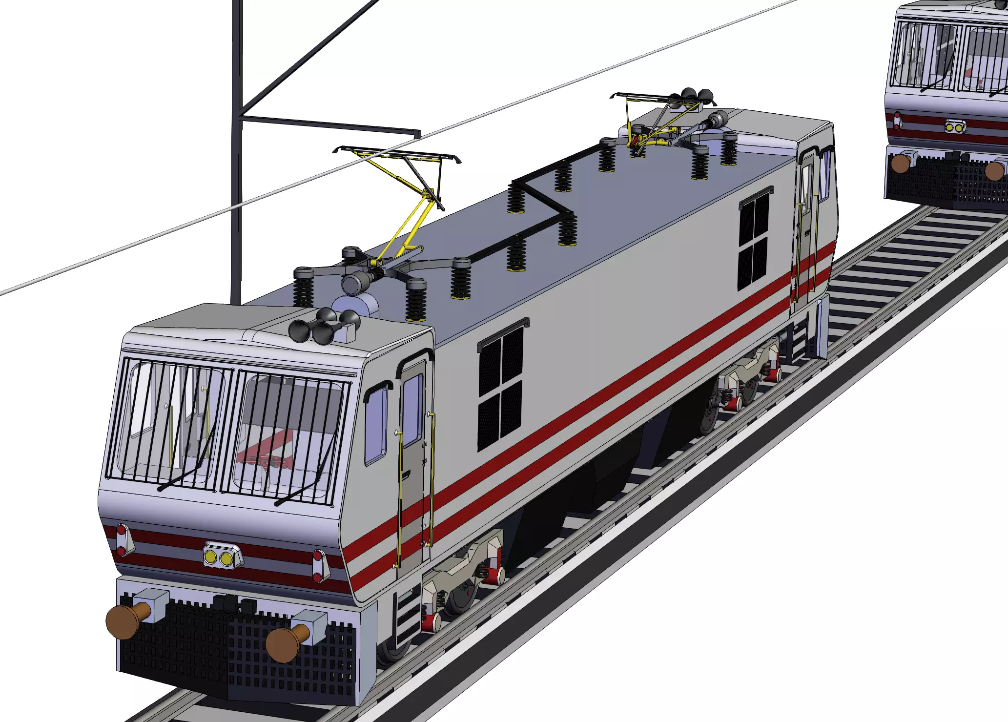 electric locomotive 3D model_2