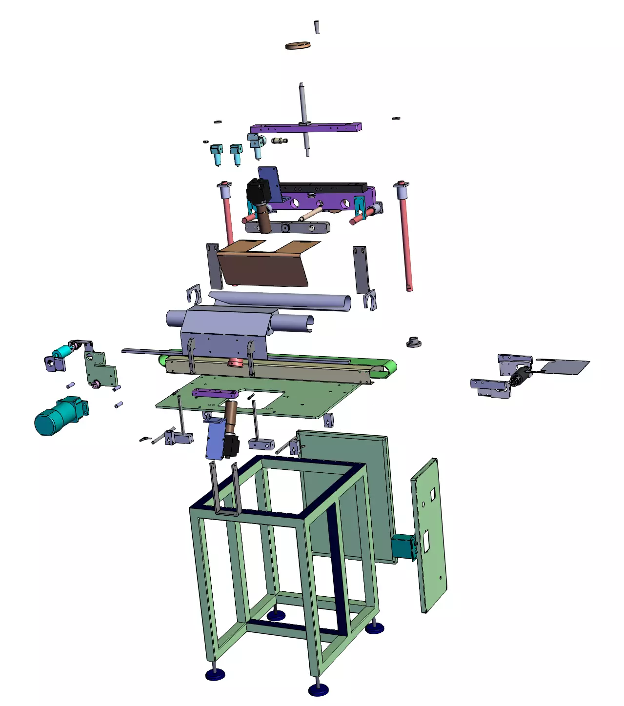 Stator automatic heat shrink tube blowing machine 3D model_4