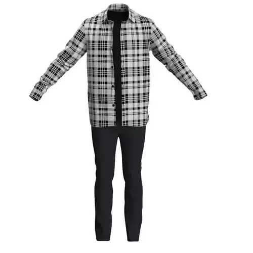 Urban Modern-day Male Tee Shirt and Jeans Set 3D model