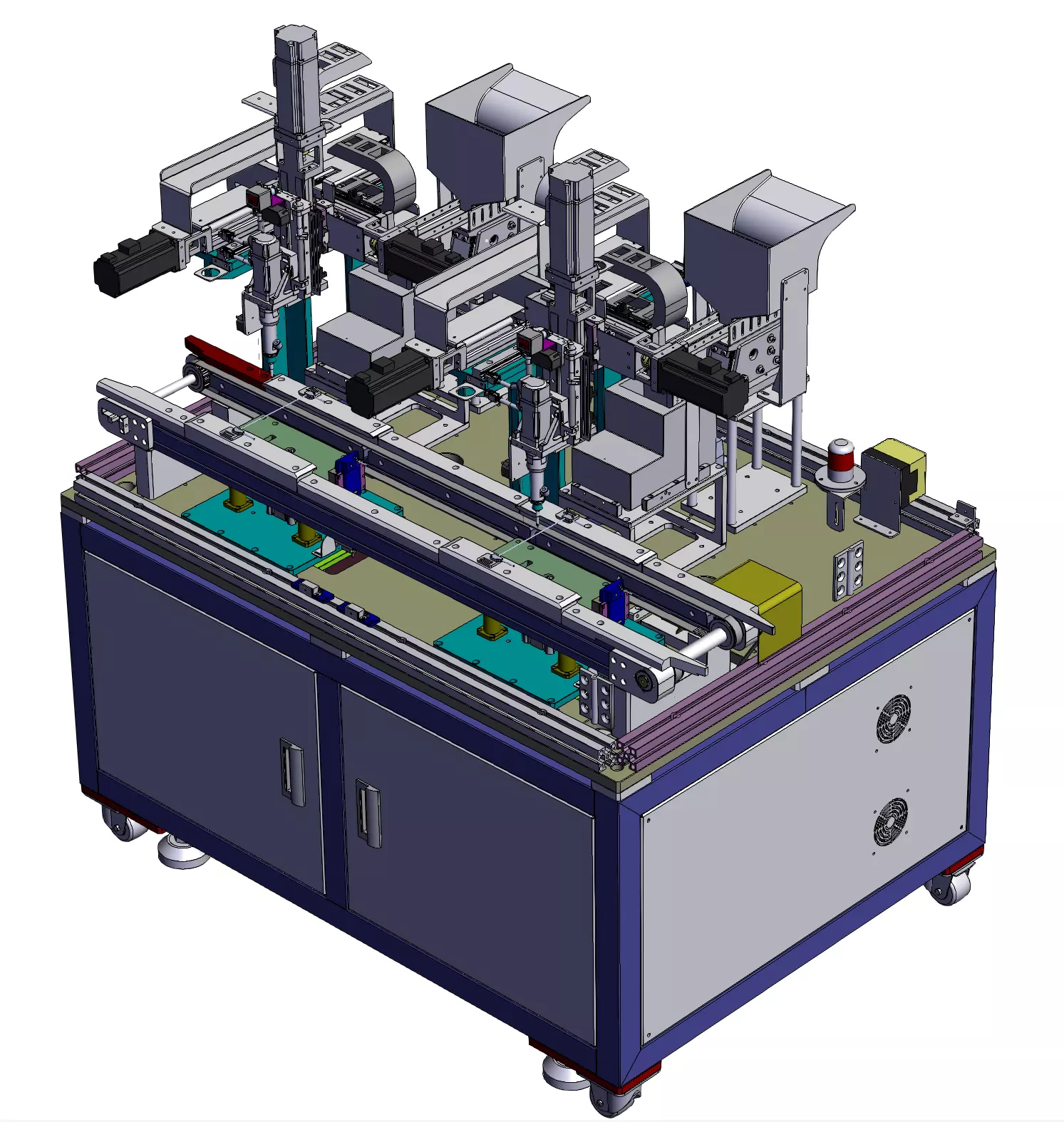 Online double-station PCB board screw machine 3D model_3