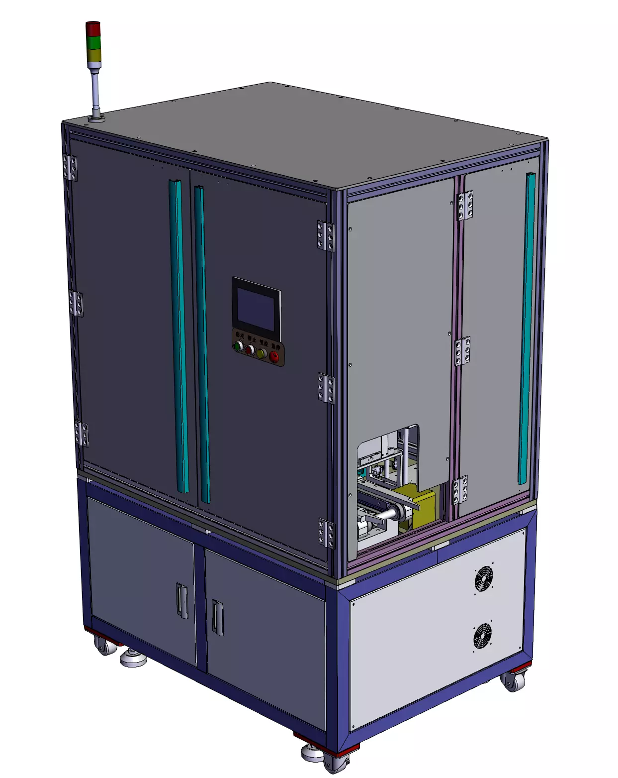 Online double-station PCB board screw machine 3D model_0