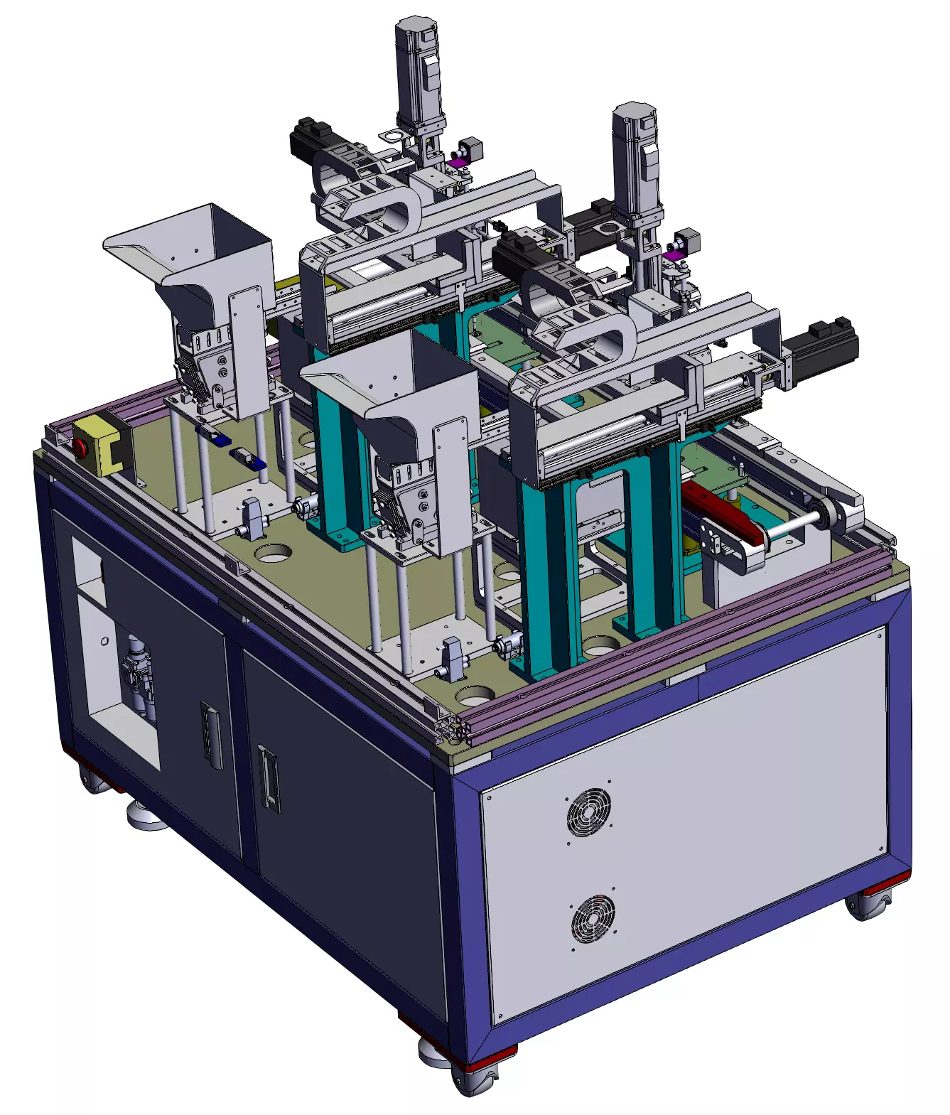 Online double-station PCB board screw machine 3D model_2