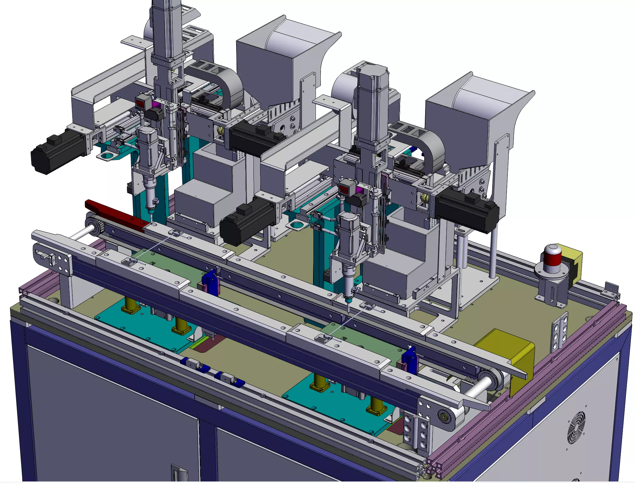 Online double-station PCB board screw machine 3D model_4