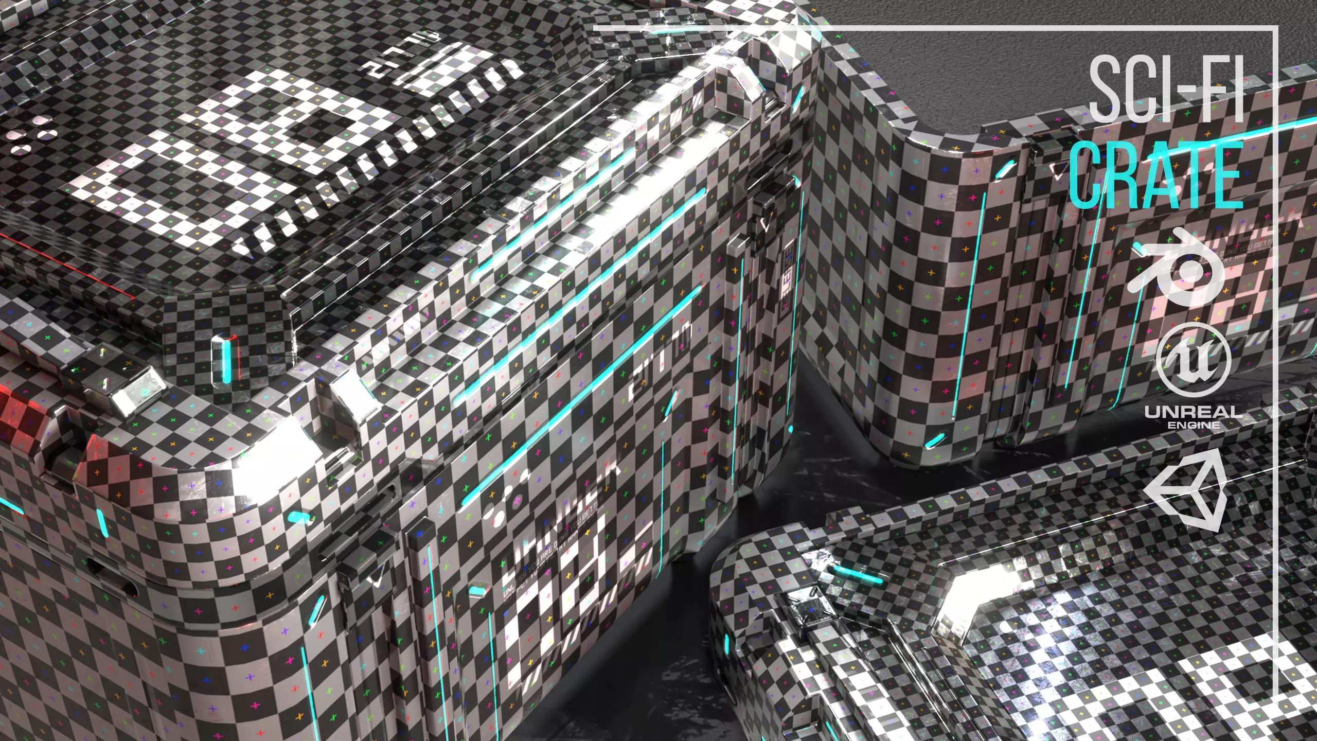 Game ready Crate prop Low-poly 3D model Low-poly 3D model_7