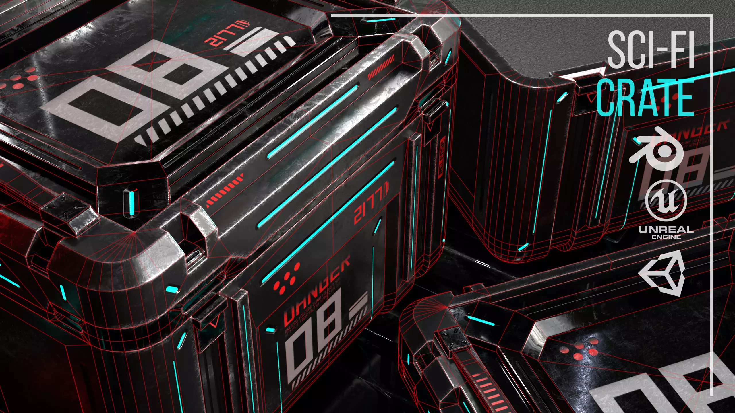 Game ready Crate prop Low-poly 3D model Low-poly 3D model_10