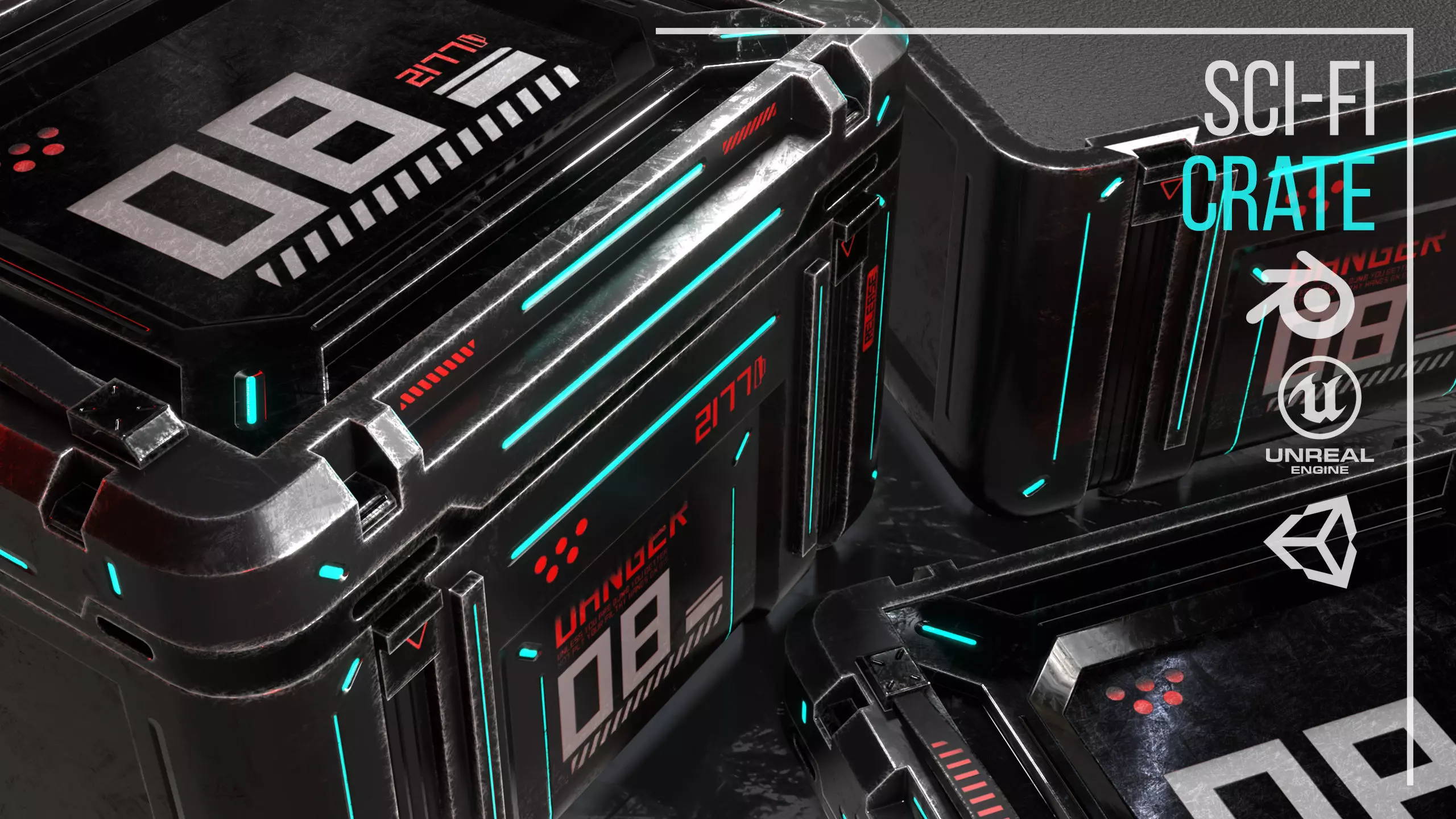 Game ready Crate prop Low-poly 3D model Low-poly 3D model_1