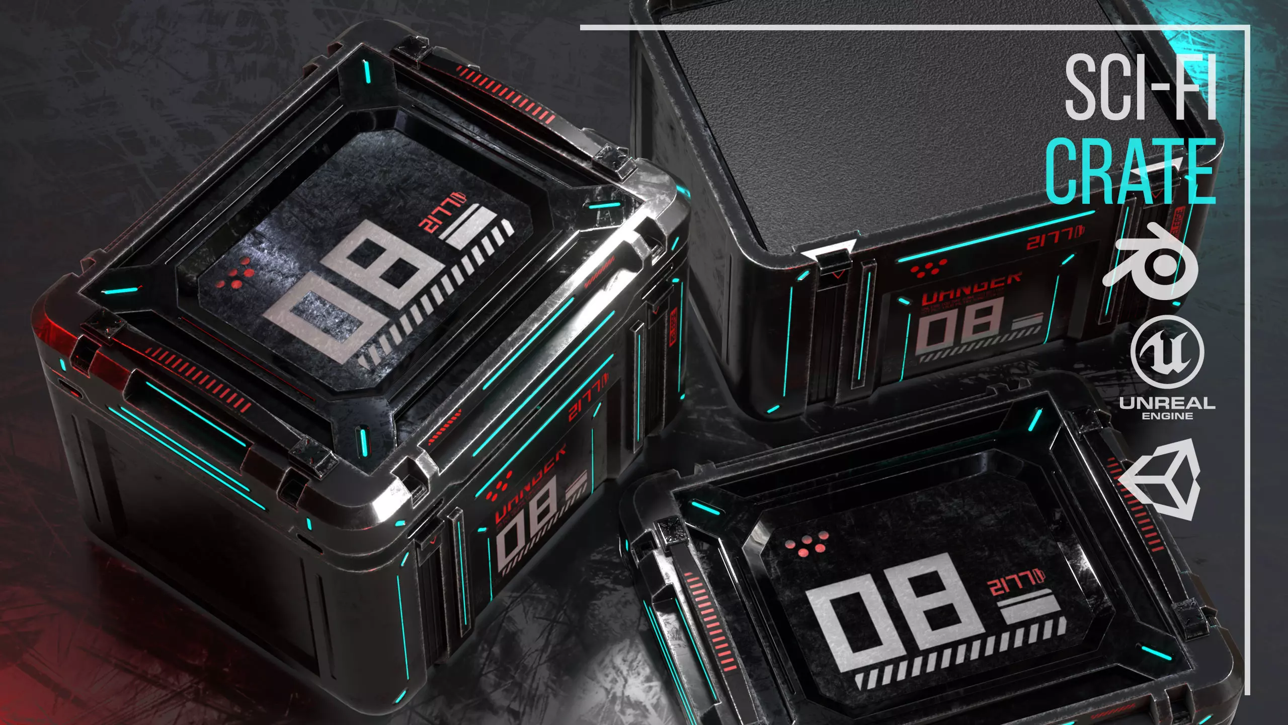 Game ready Crate prop Low-poly 3D model Low-poly 3D model_4