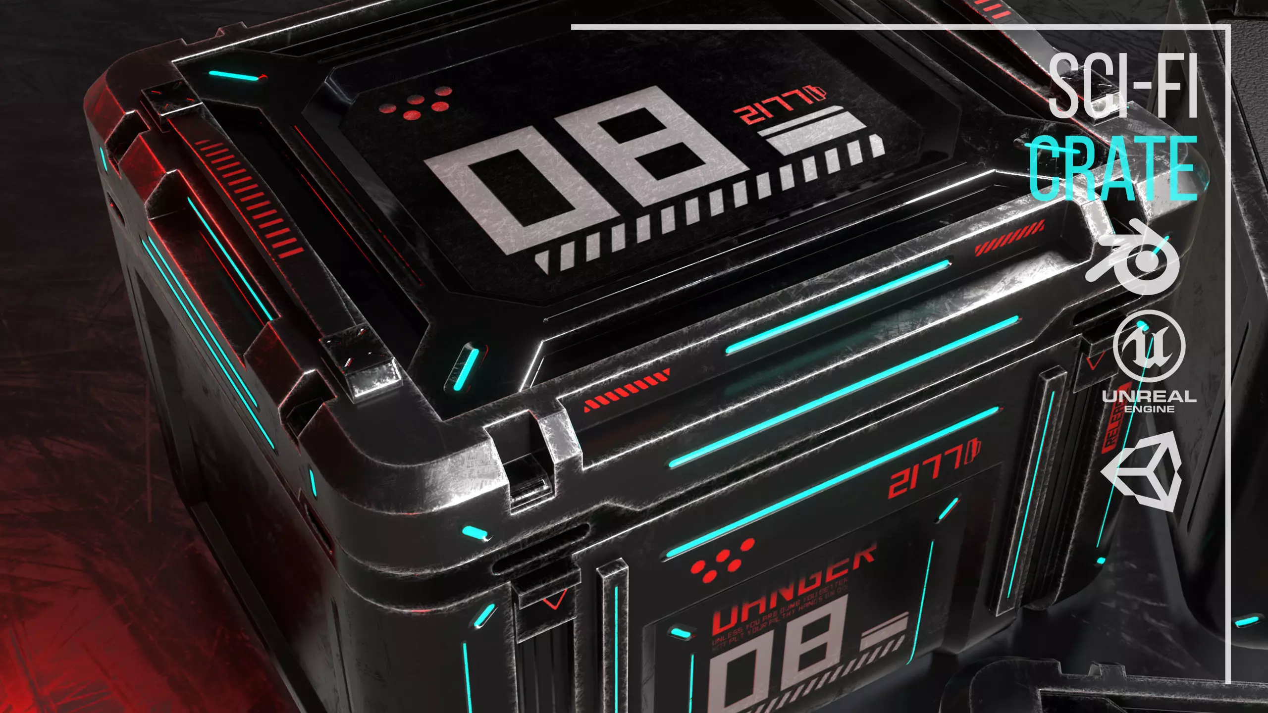 Game ready Crate prop Low-poly 3D model Low-poly 3D model_0