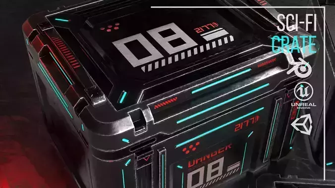 Game ready Crate prop Low-poly 3D model Low-poly 3D model