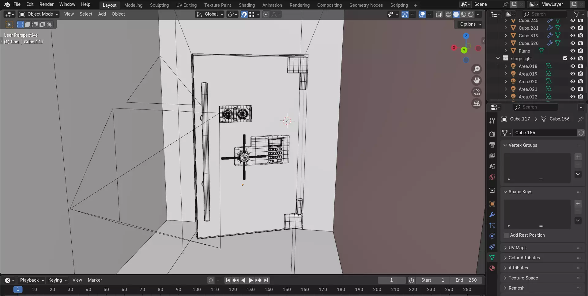 Safe Vault Door and Metal Security Door with Interior Scene 3D model_14