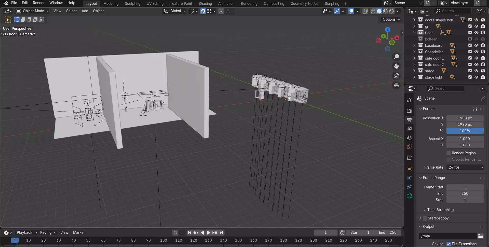 Safe Vault Door and Metal Security Door with Interior Scene 3D model_6