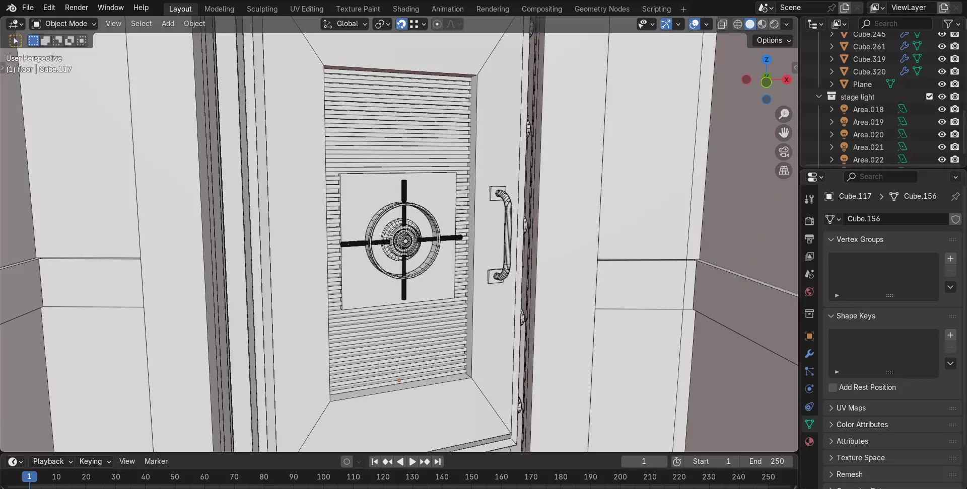 Safe Vault Door and Metal Security Door with Interior Scene 3D model_13
