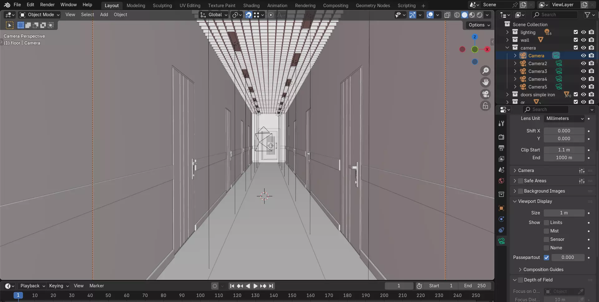 Safe Vault Door and Metal Security Door with Interior Scene 3D model_8