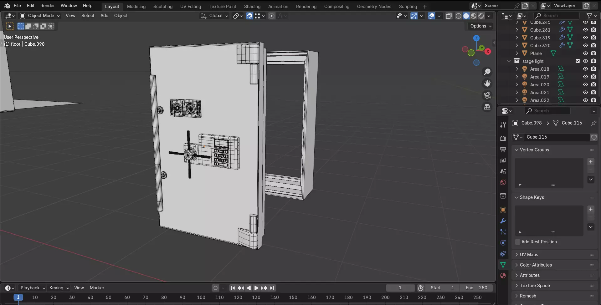 Safe Vault Door and Metal Security Door with Interior Scene 3D model_9