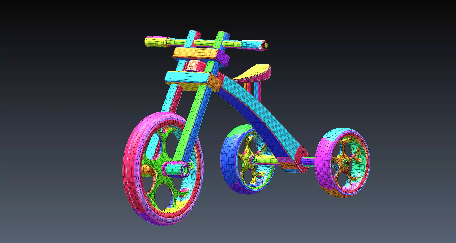 BALLANCE BIKE RIKE KIDS Low-poly 3D model_5