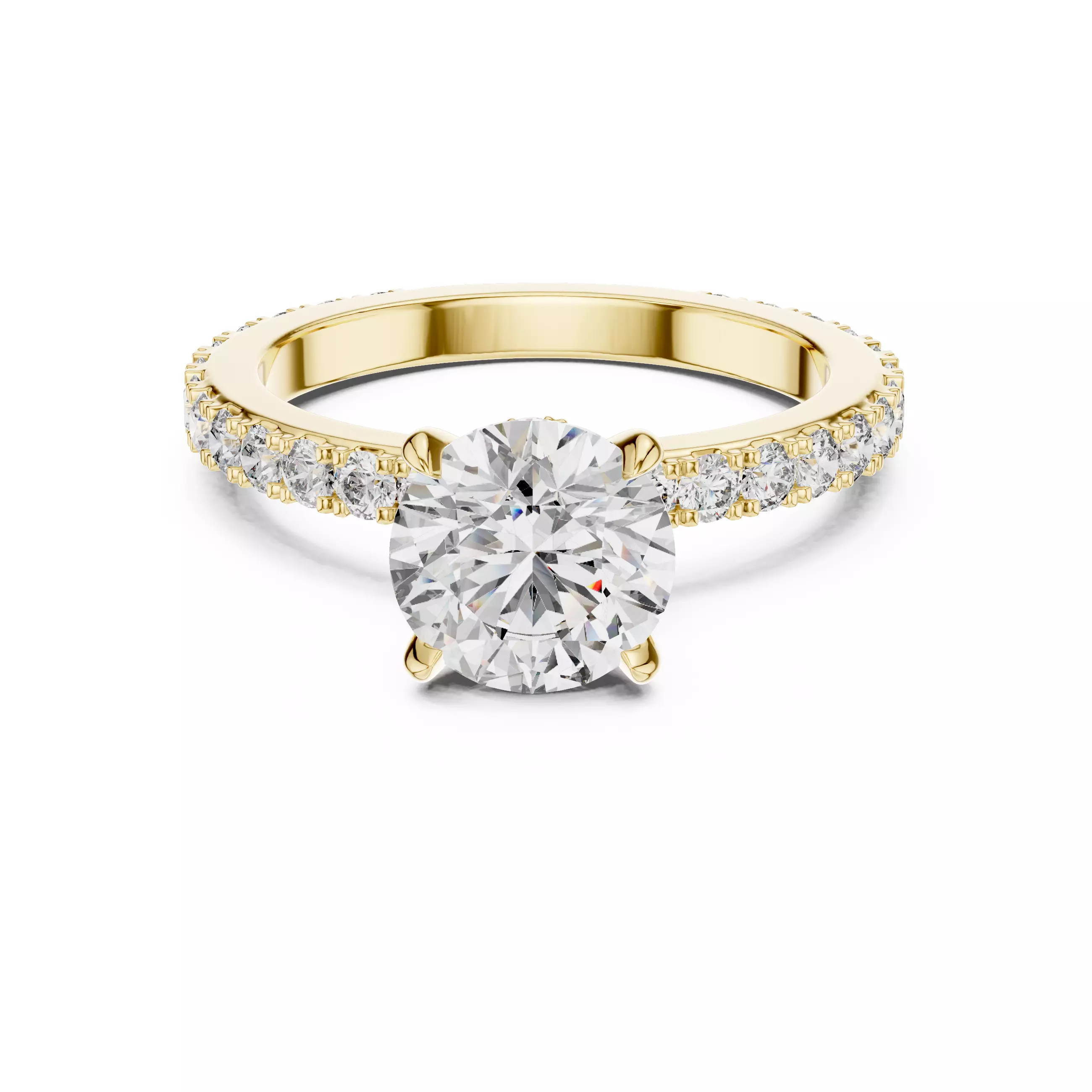 1ct Round Cut Hidden Halo Engagement Wedding Ring 3DM STL Video 3D print model_1