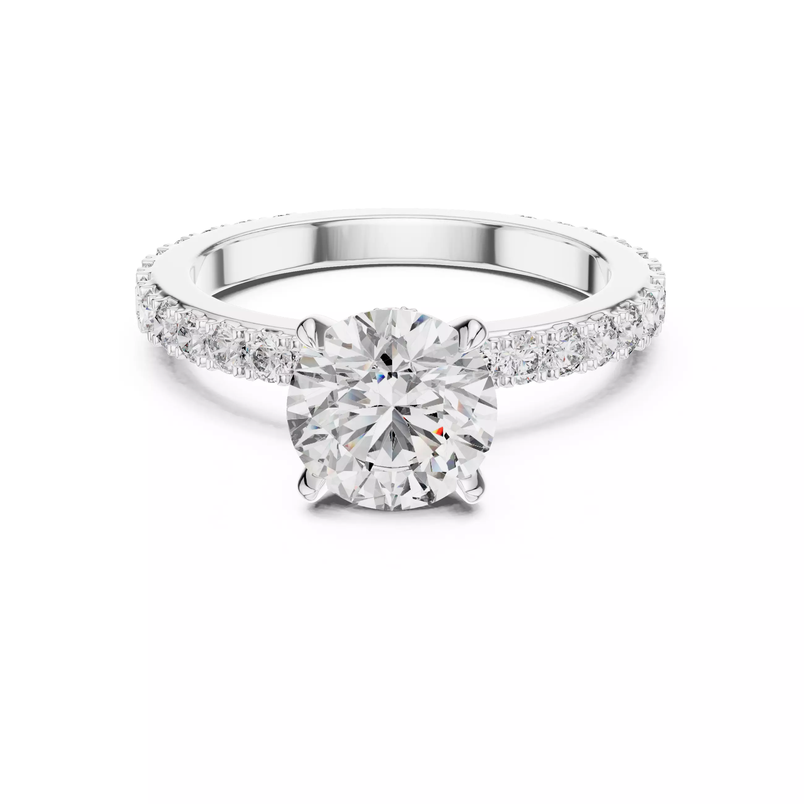 1ct Round Cut Hidden Halo Engagement Wedding Ring 3DM STL Video 3D print model_2