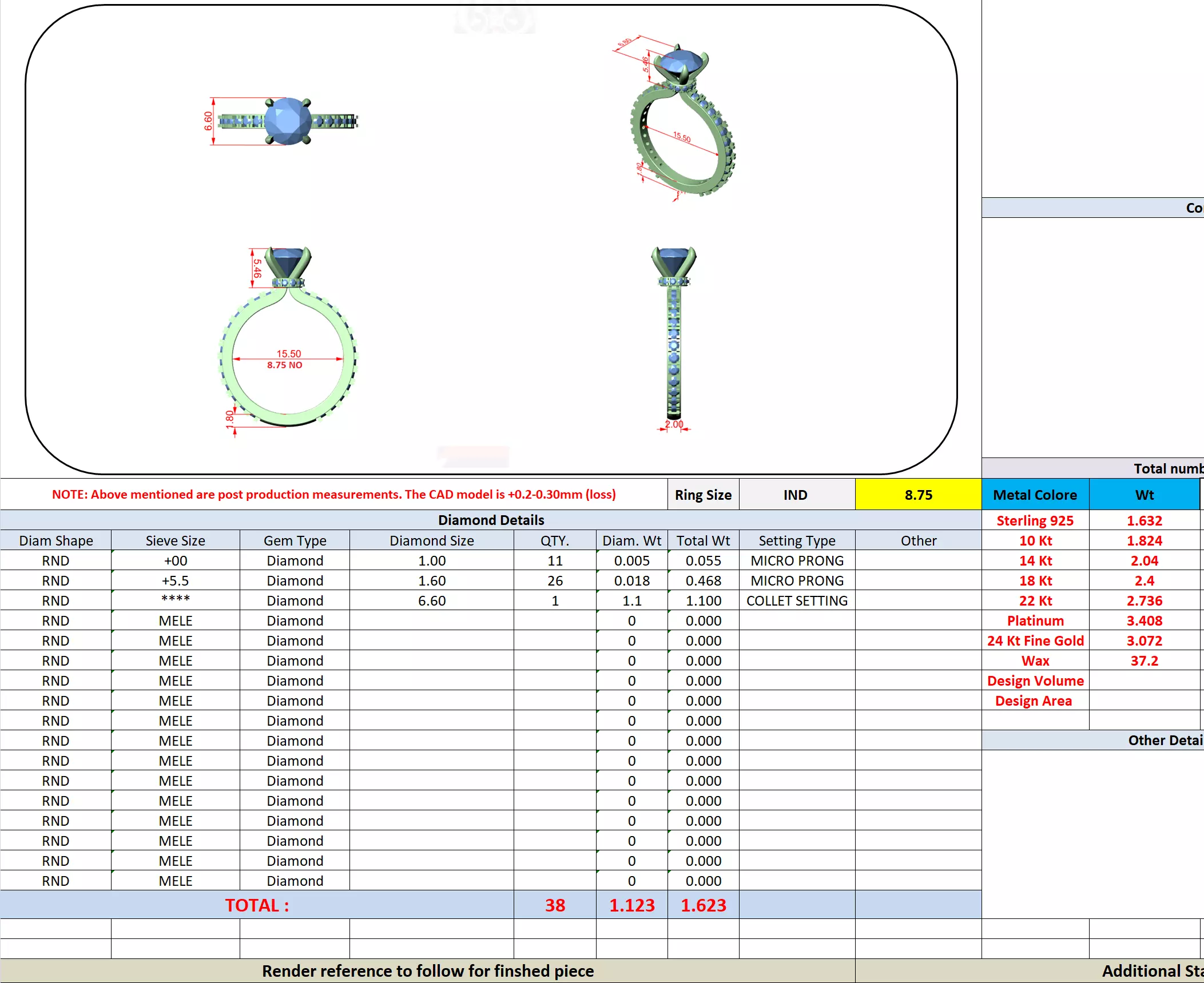 1ct Round Cut Hidden Halo Engagement Wedding Ring 3DM STL Video 3D print model_13