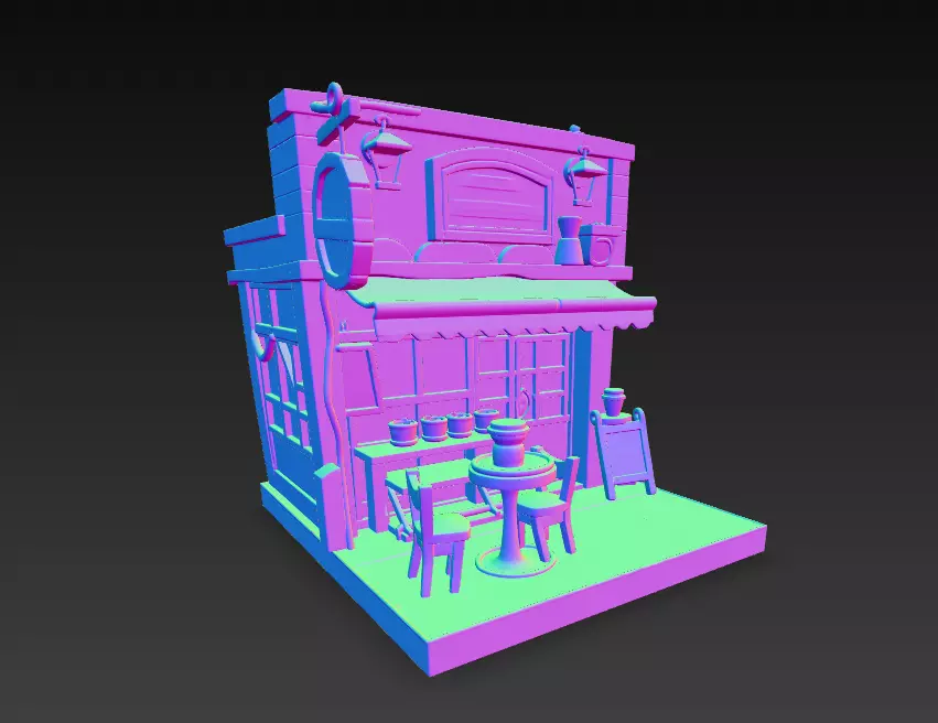 ASSETS GAME CAFETERIA 3D print model_3