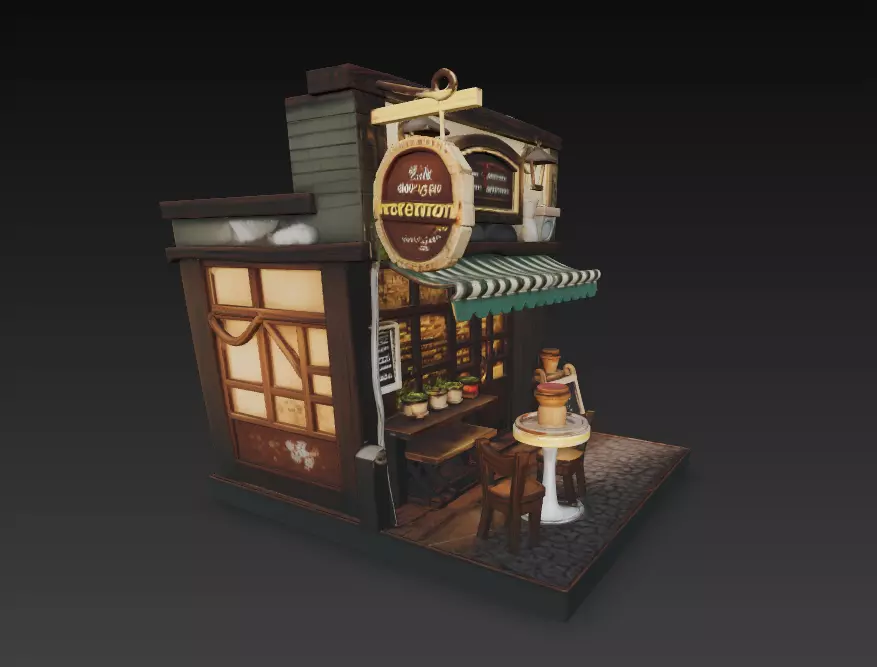 ASSETS GAME CAFETERIA 3D print model_2