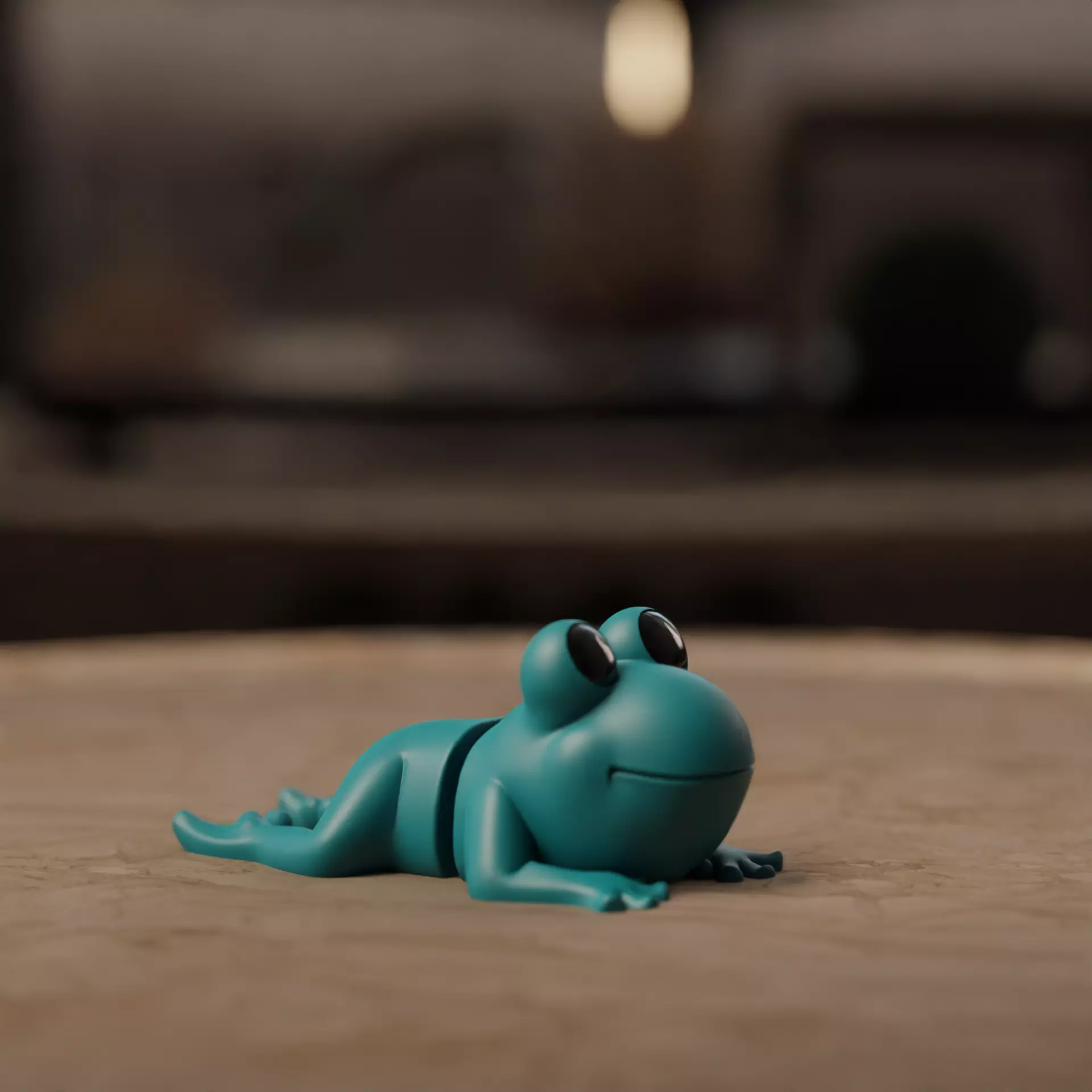 Flexi Chibi Frog KEYCHAIN STL 3D print model_1