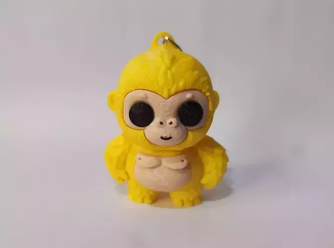 Flexi Chibi Gorilla KEYCHAIN STL PRINTABLE