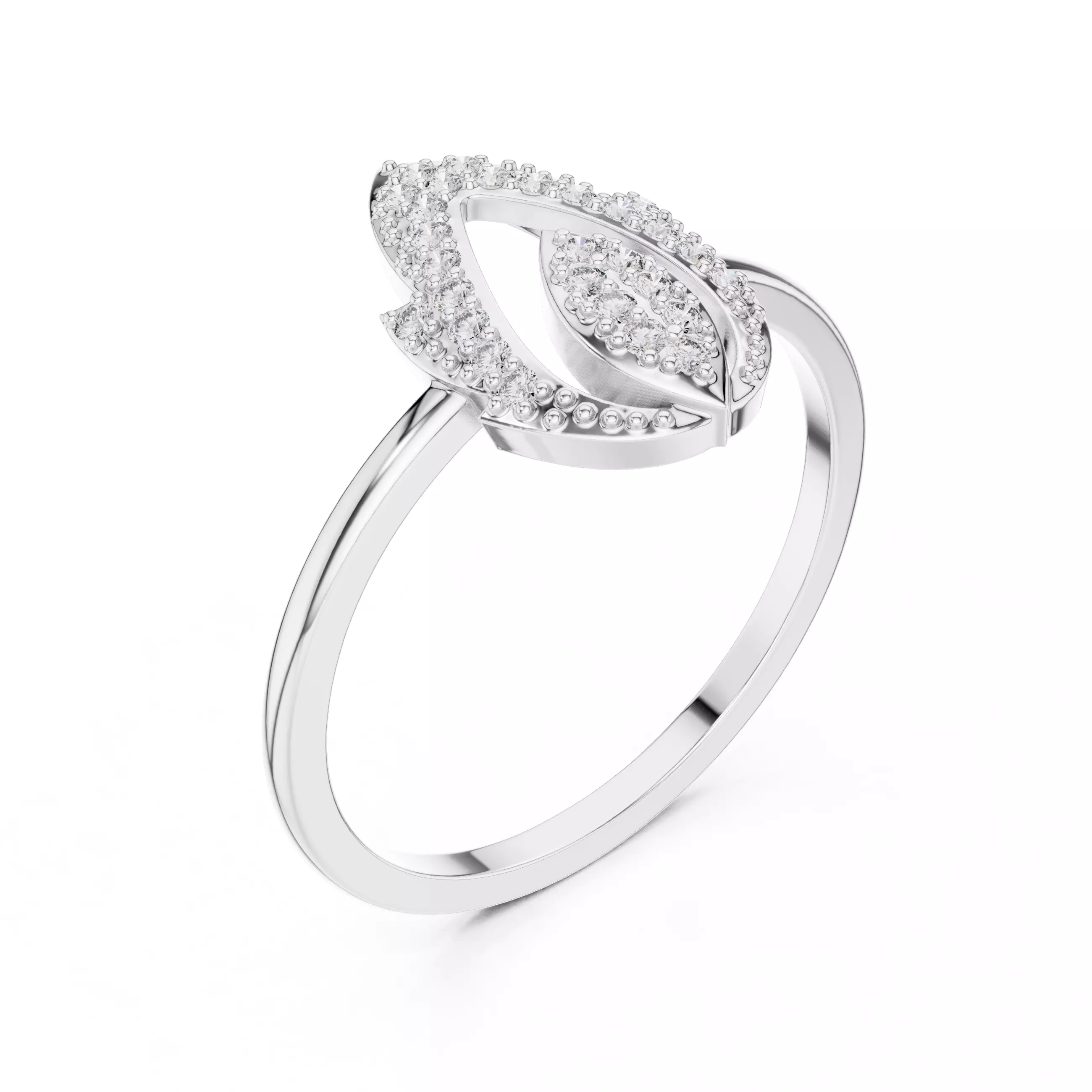 Round Cut Diamond Pear Shape Engagement Woman Ring 3DM STL Video 3D print model_10