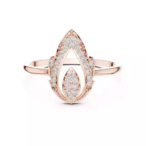 Round Cut Diamond Pear Shape Engagement Woman Ring 3DM STL Video 3D print model Round Cut Diamond Pear Shape Engagement Woman Ring 3DM STL Video 3D print model