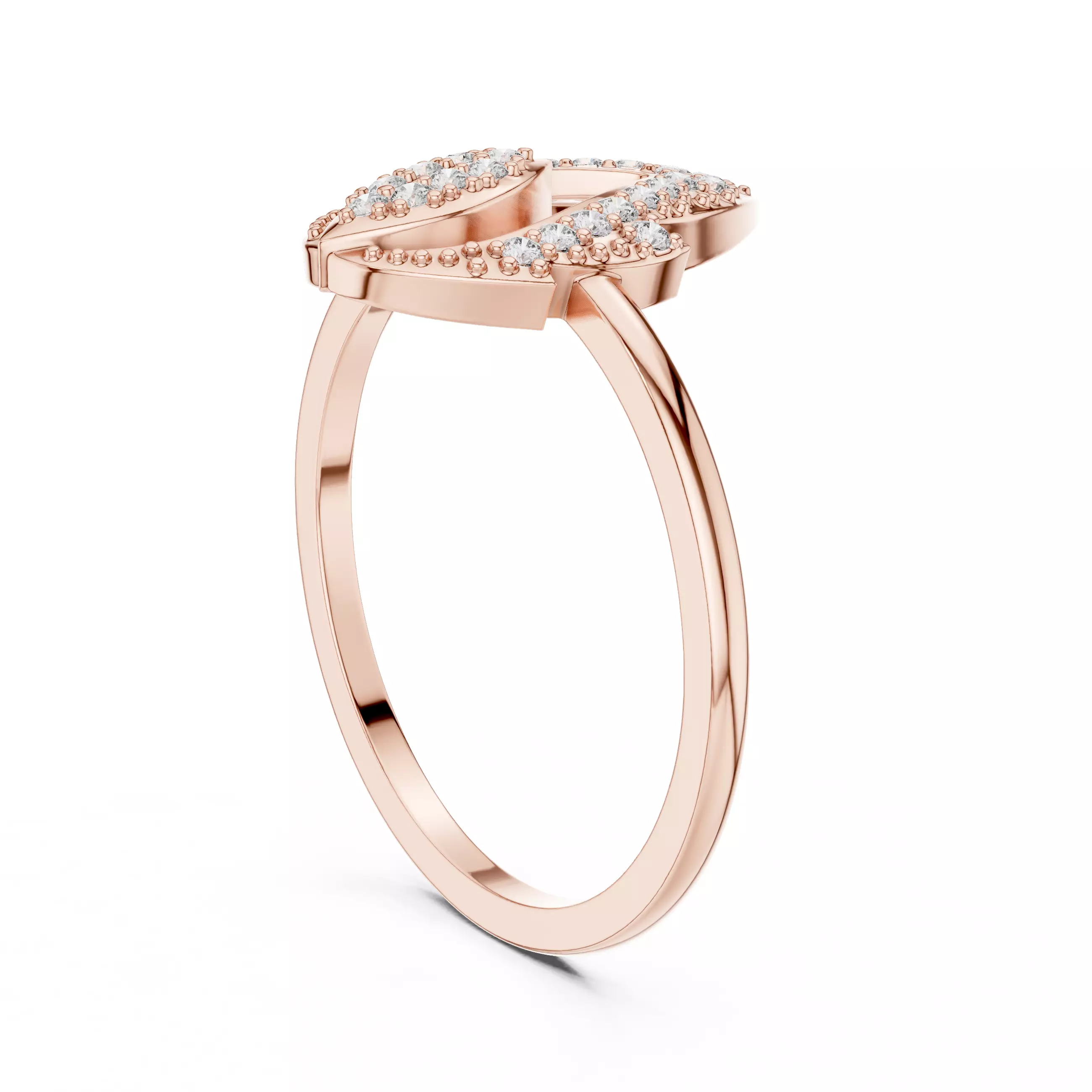 Round Cut Diamond Pear Shape Engagement Woman Ring 3DM STL Video 3D print model_3