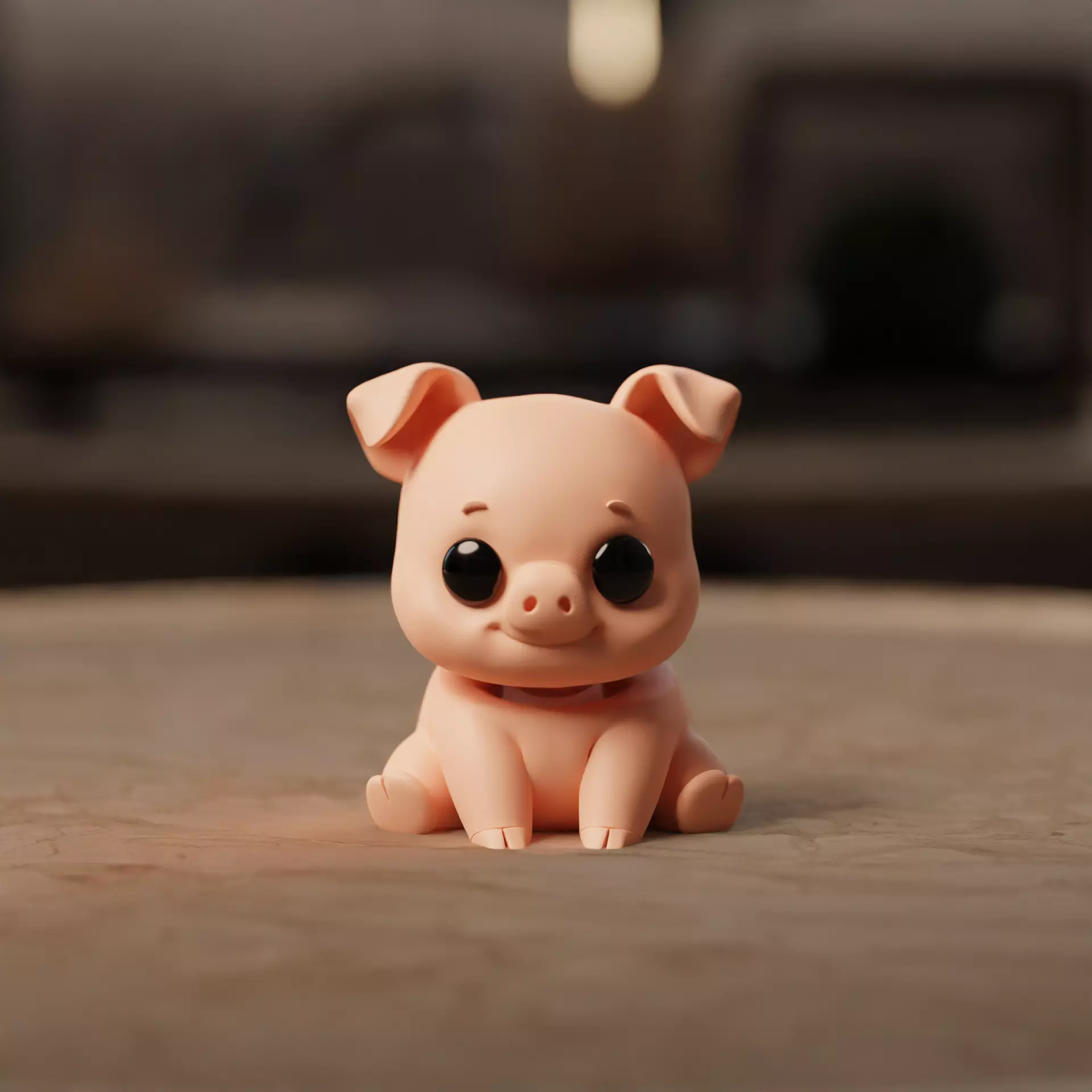 Flexi Chibi Pig KEYCHAIN TOY STL 3D print model