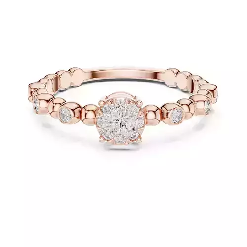 Round Cut Bezel Set Bubble Shank Wedding Ring 3DM STL Video