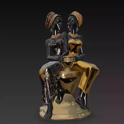 ESCULTURA 2 MUJERES AFRICANAS