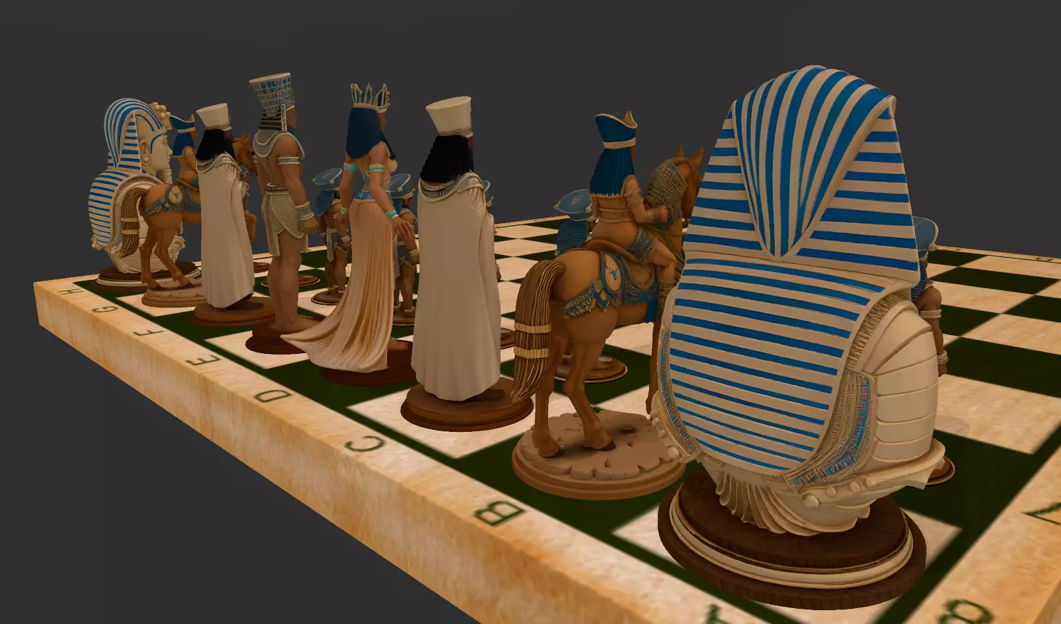 AJEDREZ EGIPCIO 3D print model_2