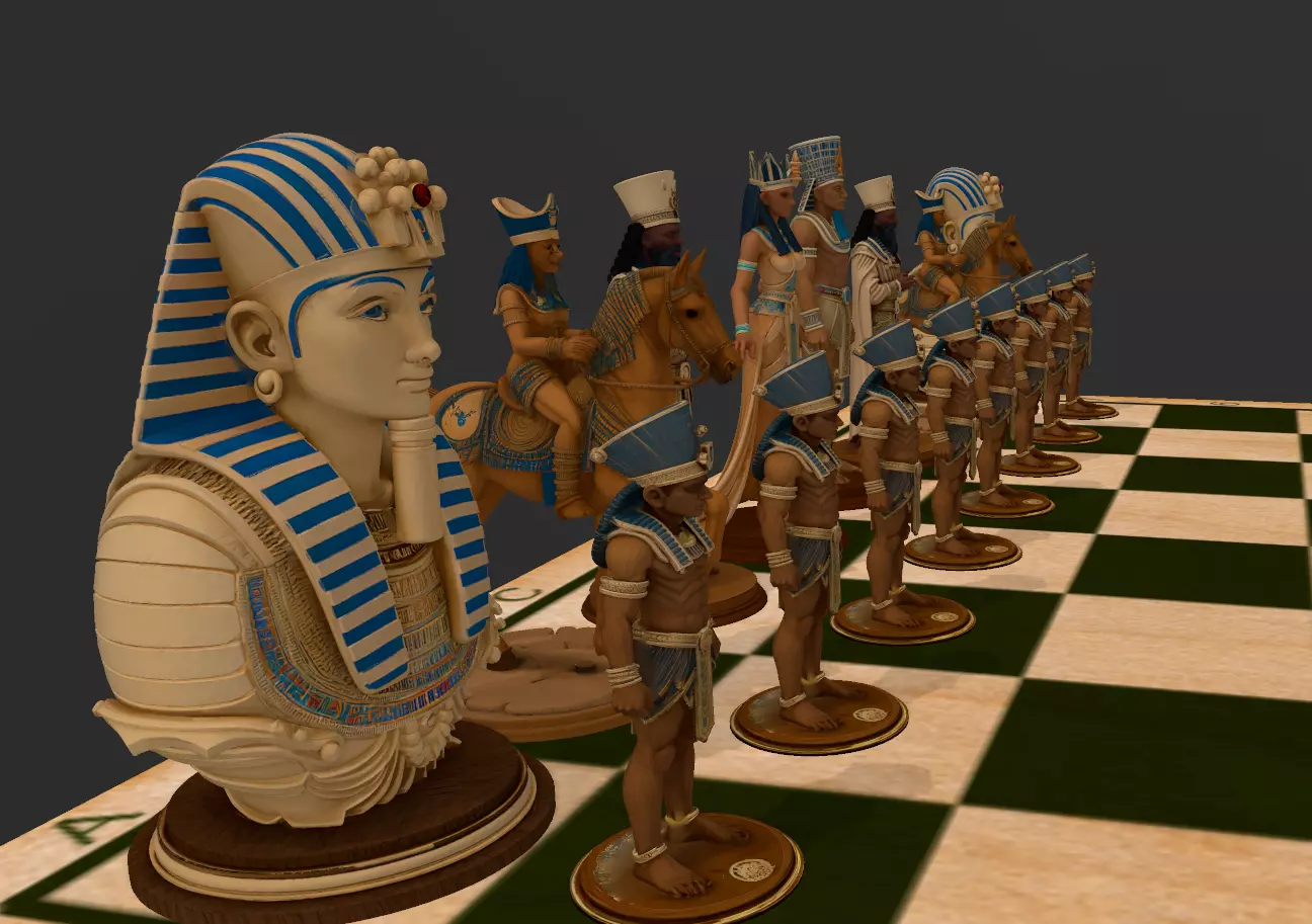 AJEDREZ EGIPCIO 3D print model_1