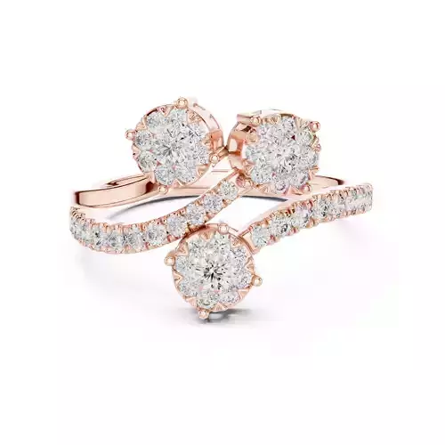 Round Cut Diamond Curve Engagement Wedding Ring 3DM STL Video