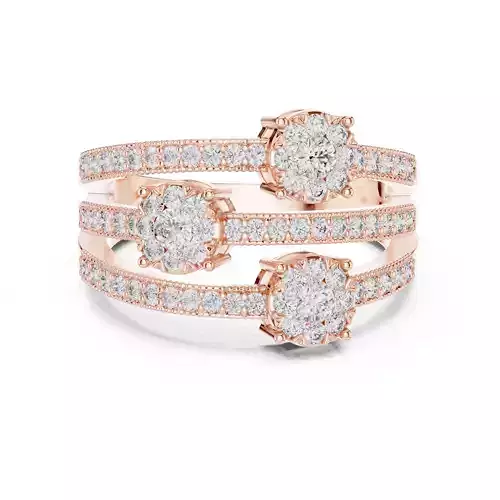 Three Shank Round  Cut Engagement Wedding Ring 3DM STL Video