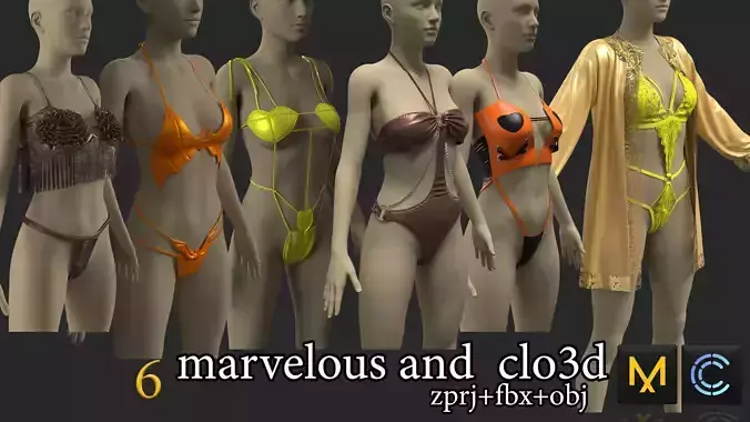 underwear at marvelousdesigner suitable for game