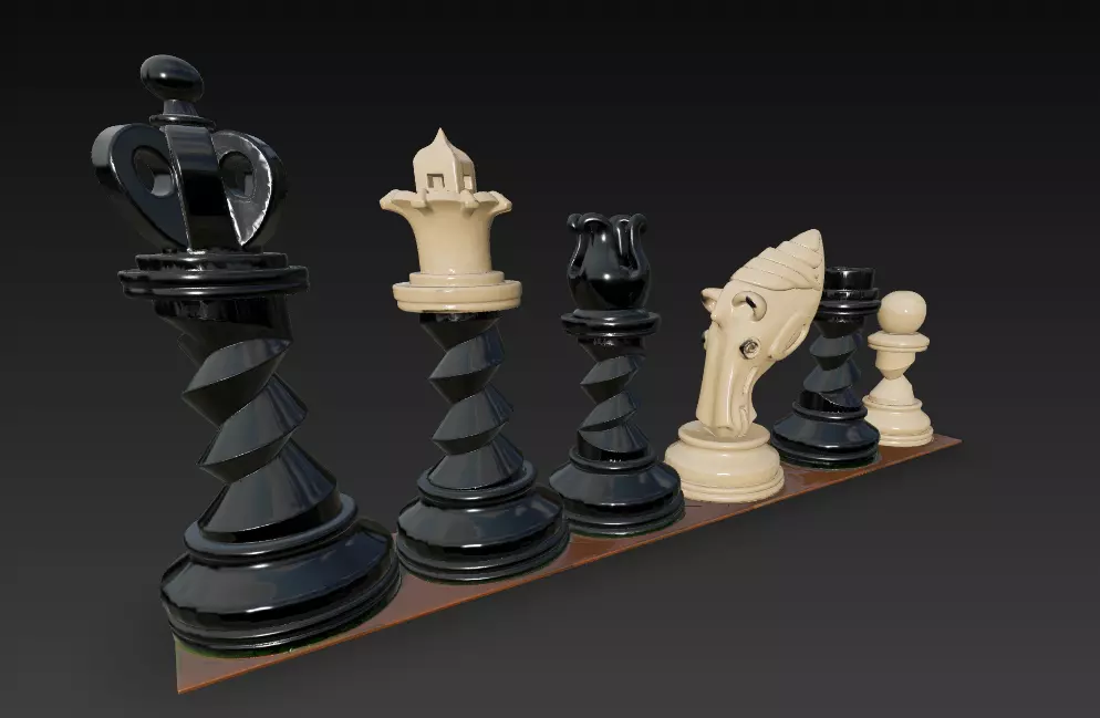 JUEGO DE AJEDREZ DE COLECCION ROSCA 3D print model_2