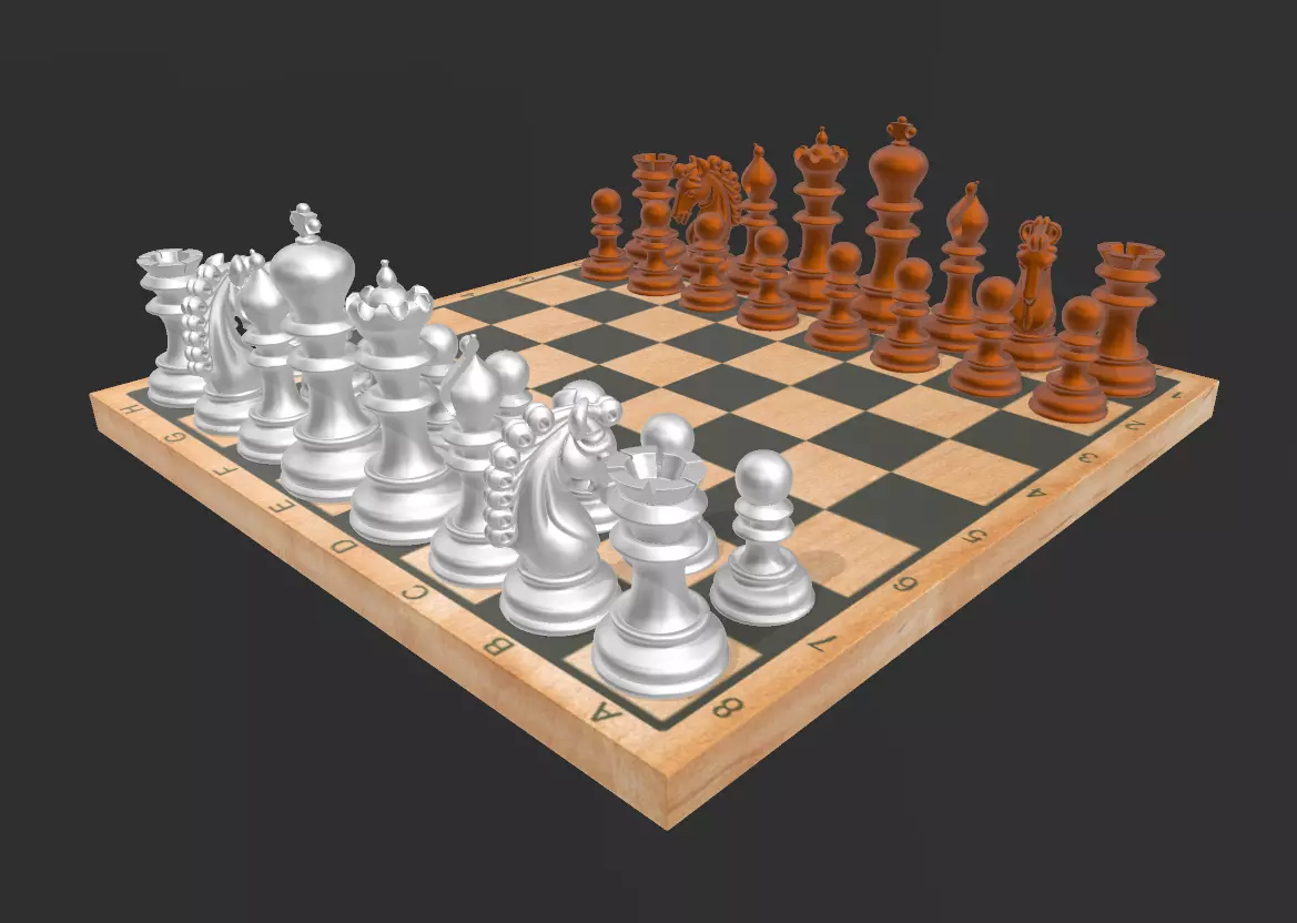 AJEDREZ DE COLECCION TRADICIONAL CLASICO 3D print model_3