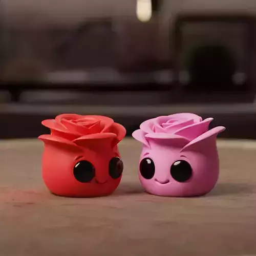 Chibi Rose Bud KEYCHAIN CUTE LOVE STL