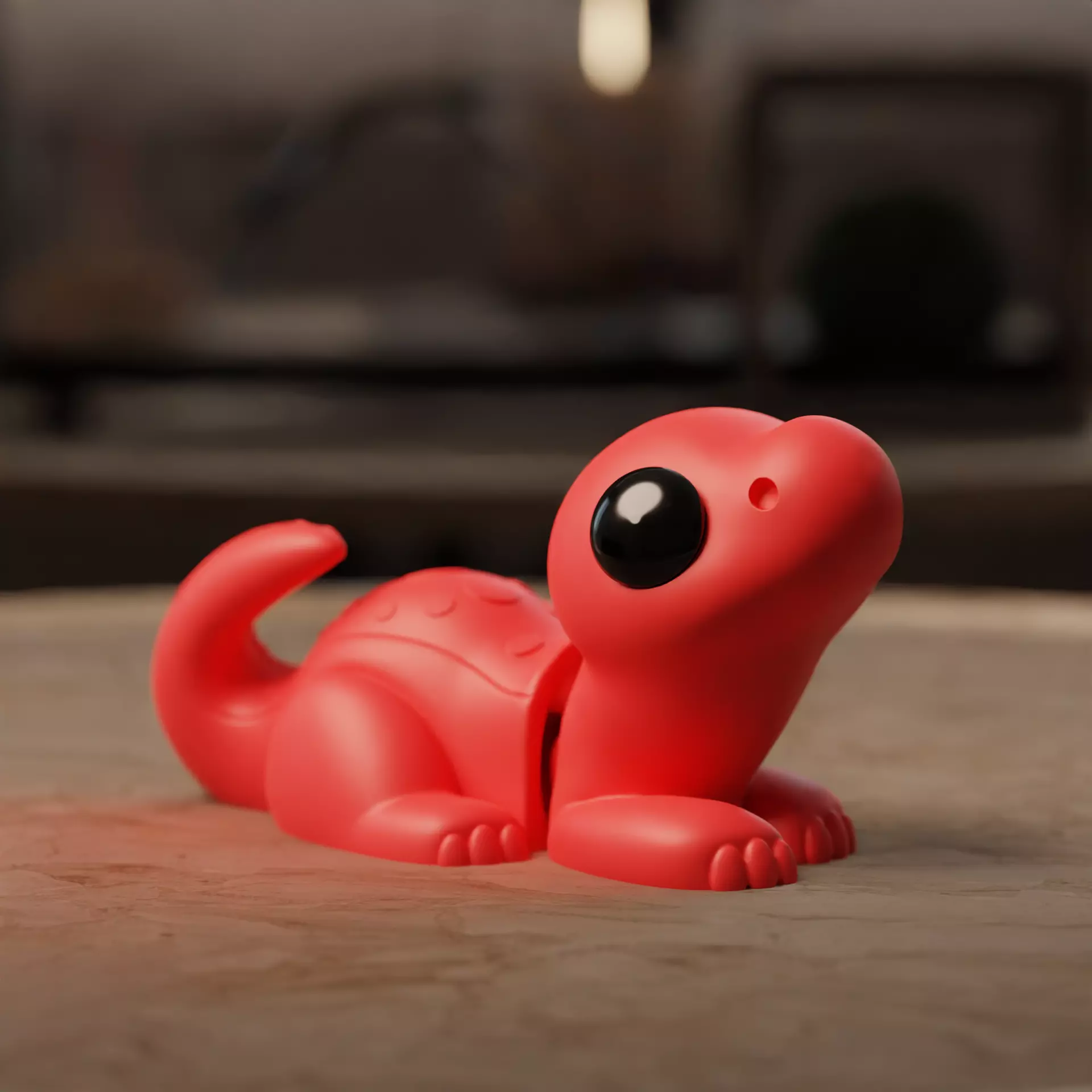 Flexi Chibi Dino KEYCHAIN STL 3D print model