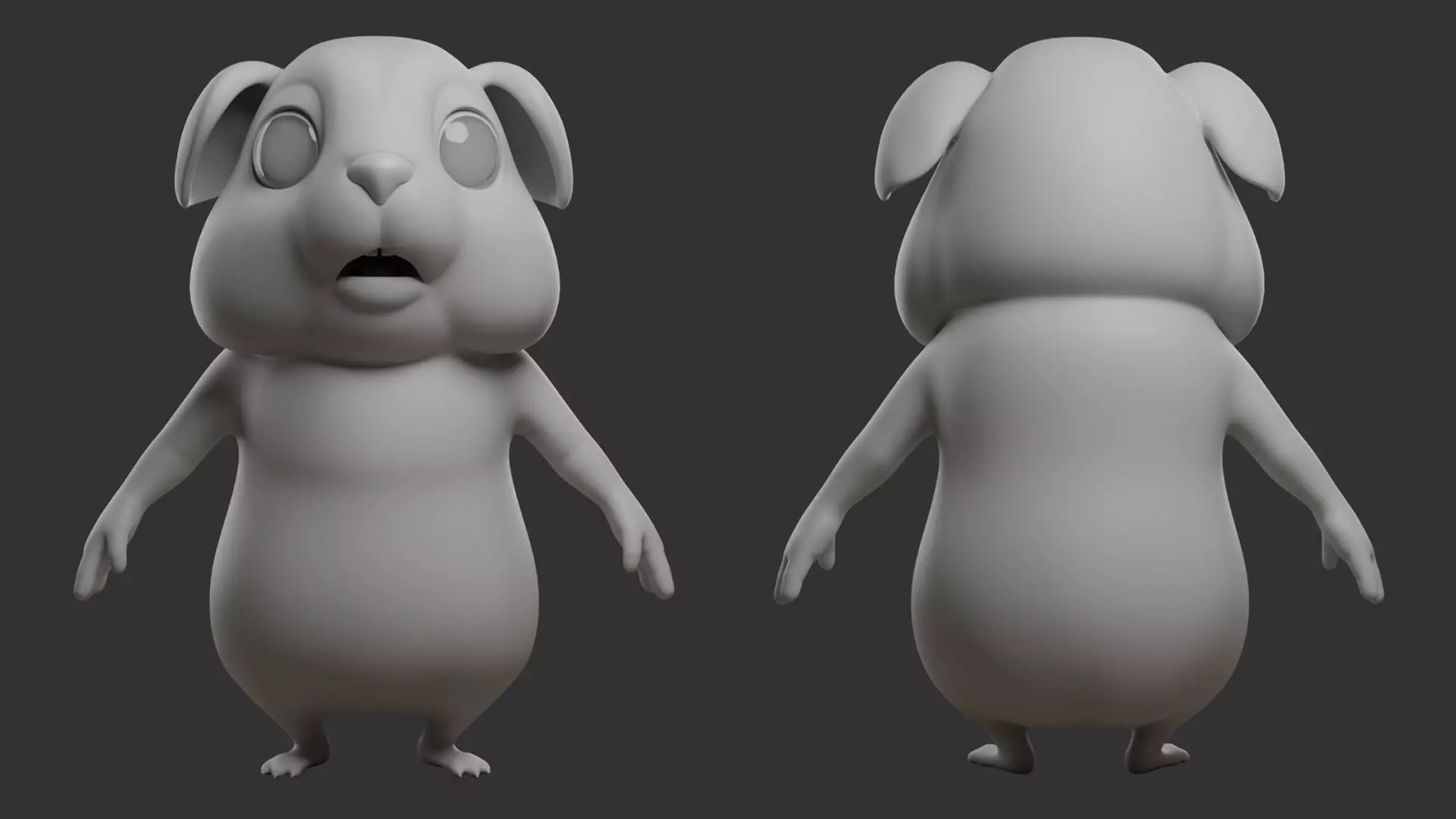 Guinea Pig  I Cartoon Low-poly 3D model_2