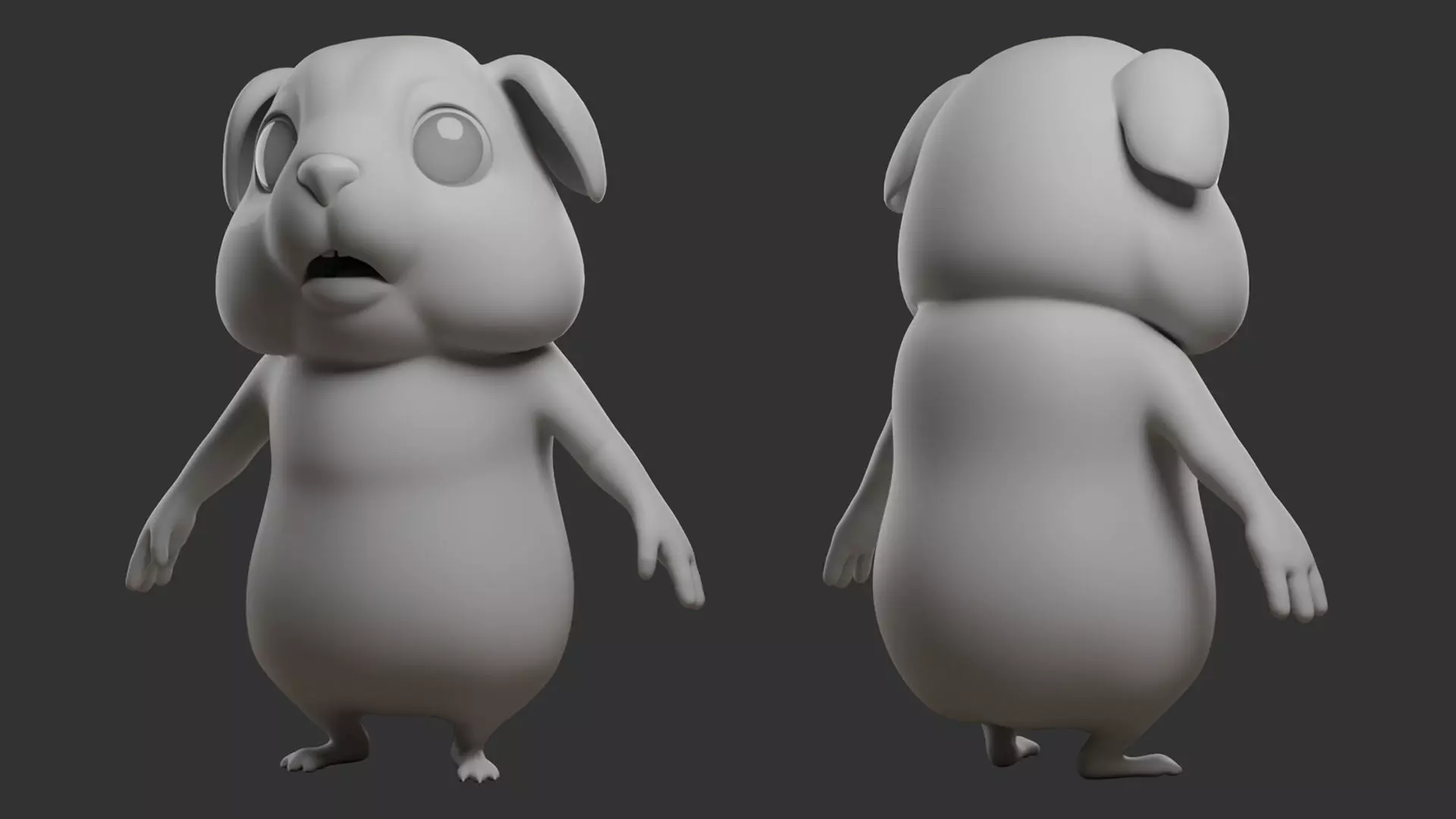 Guinea Pig  I Cartoon Low-poly 3D model_5