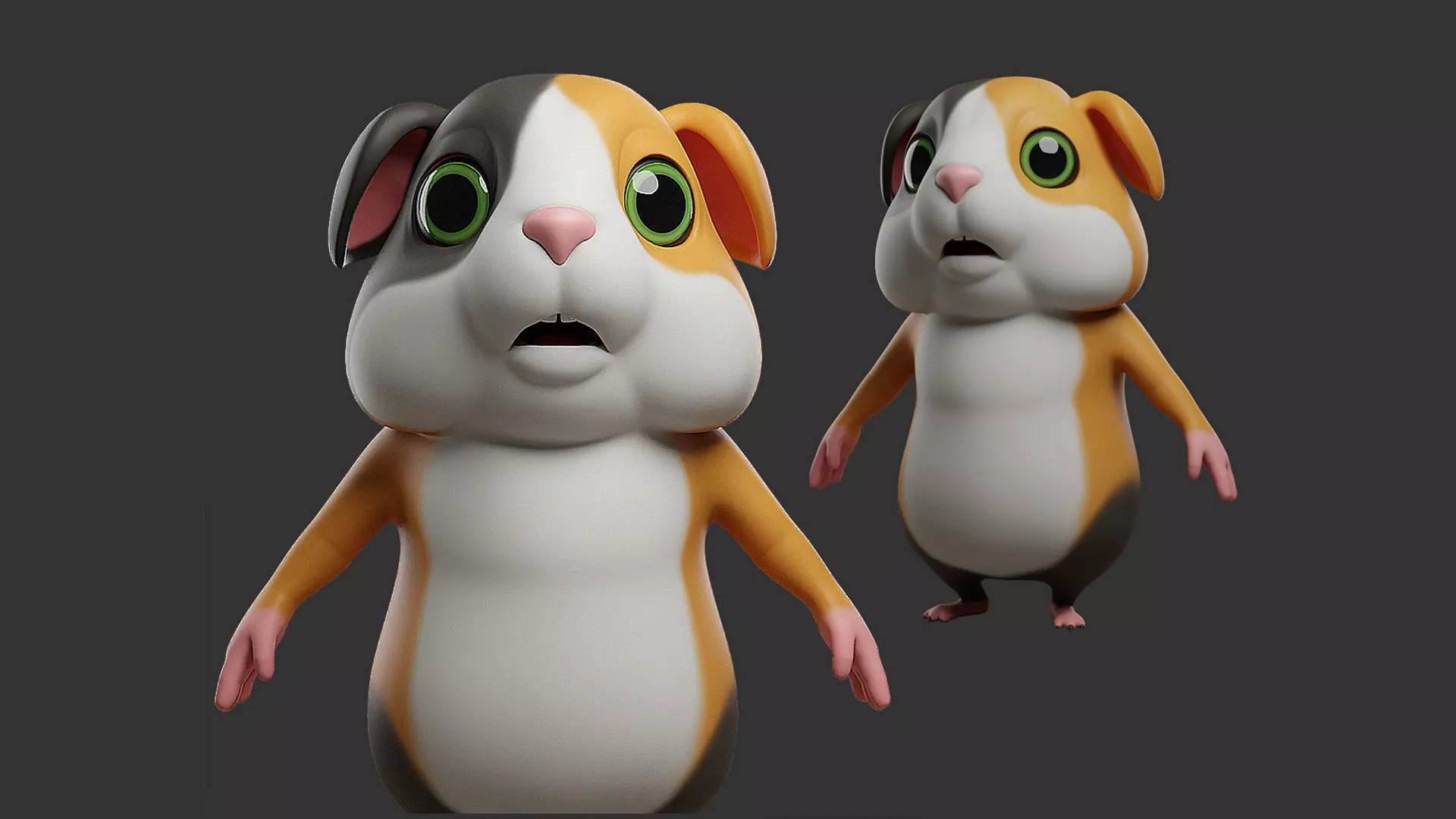 Guinea Pig  I Cartoon Low-poly 3D model_0
