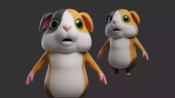 Guinea Pig  I Cartoon Low-poly 3D model