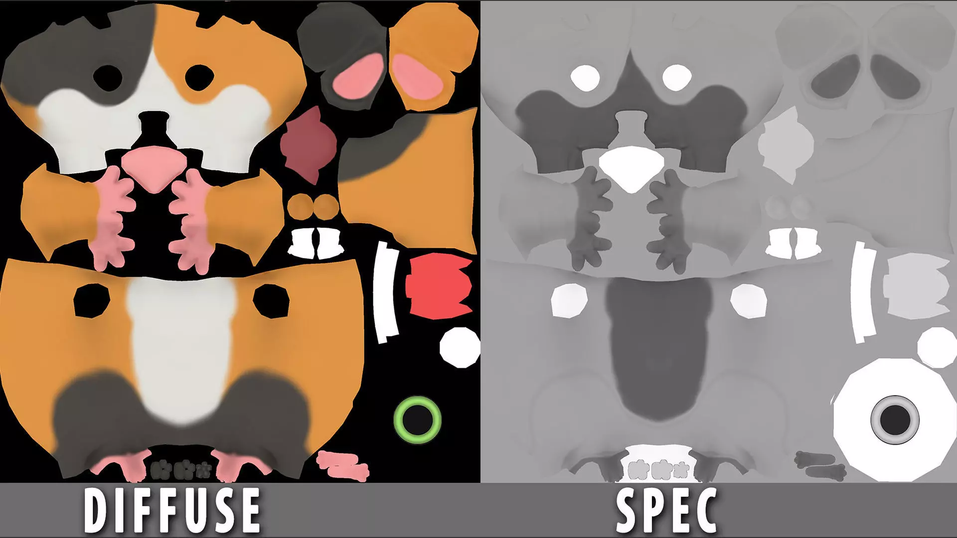 Guinea Pig  I Cartoon Low-poly 3D model_9