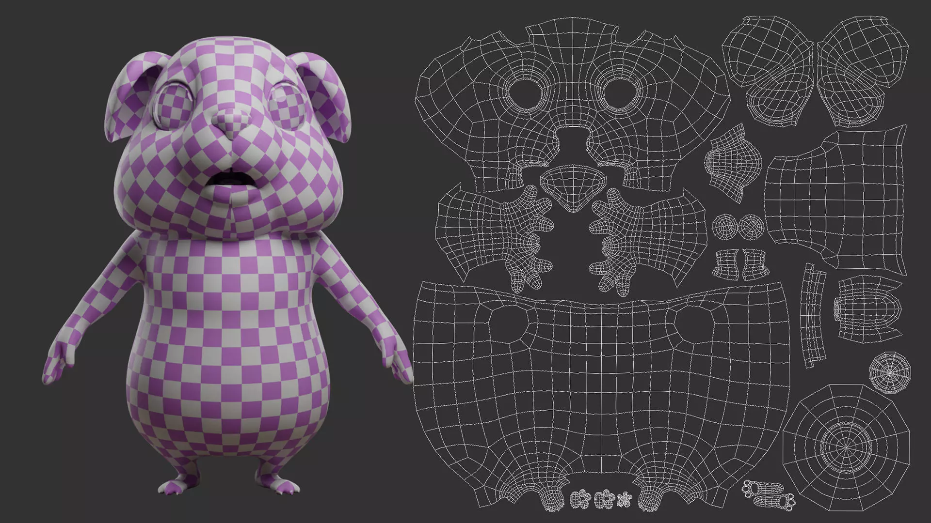 Guinea Pig  I Cartoon Low-poly 3D model_8