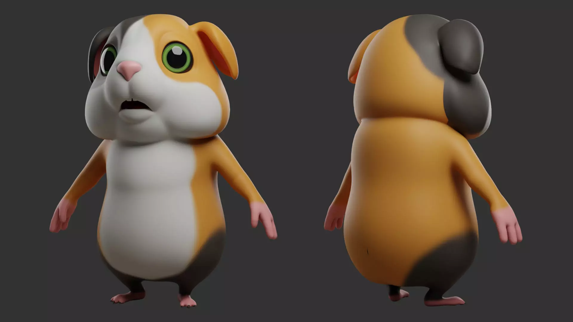 Guinea Pig  I Cartoon Low-poly 3D model_4