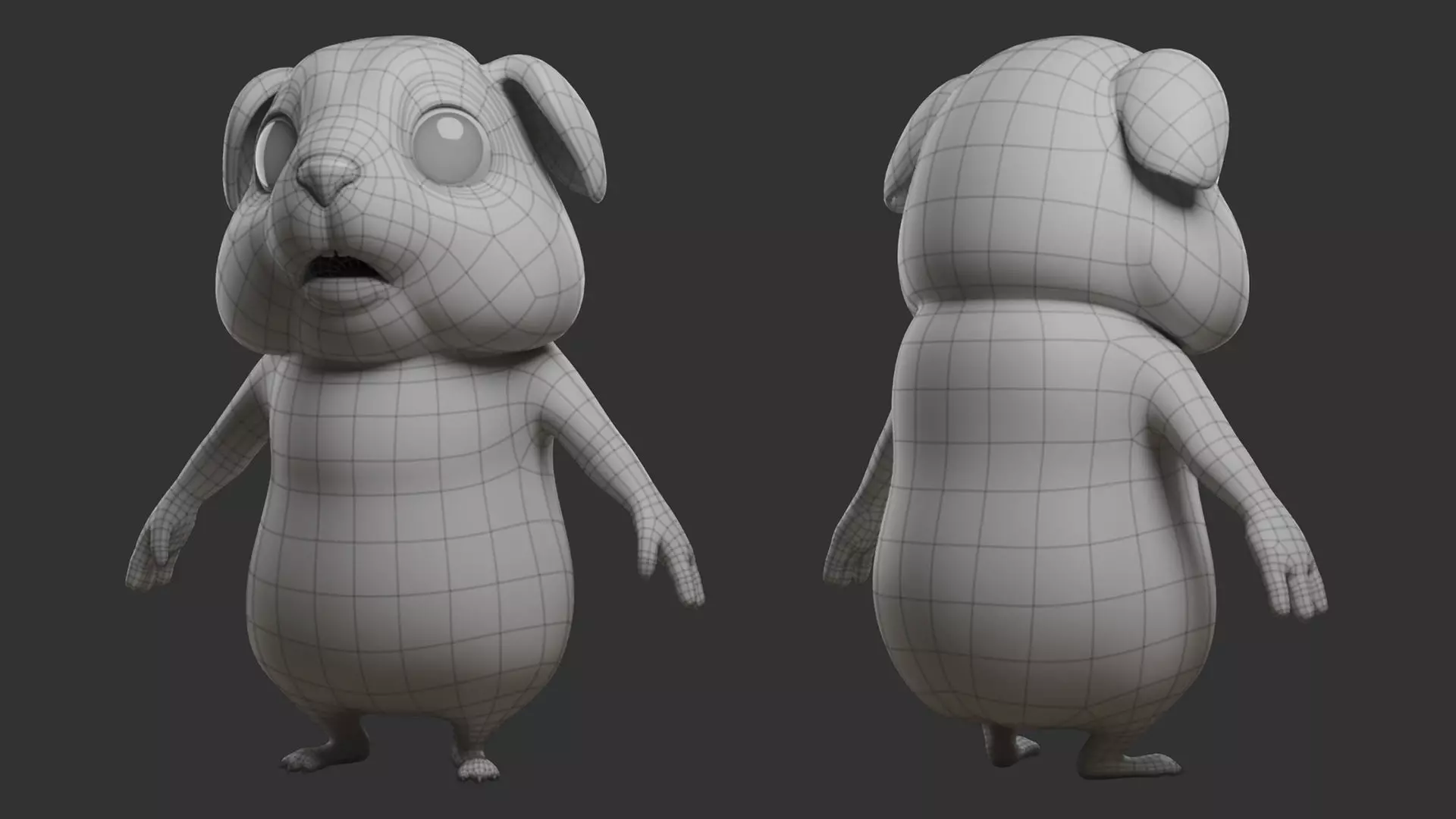 Guinea Pig  I Cartoon Low-poly 3D model_6
