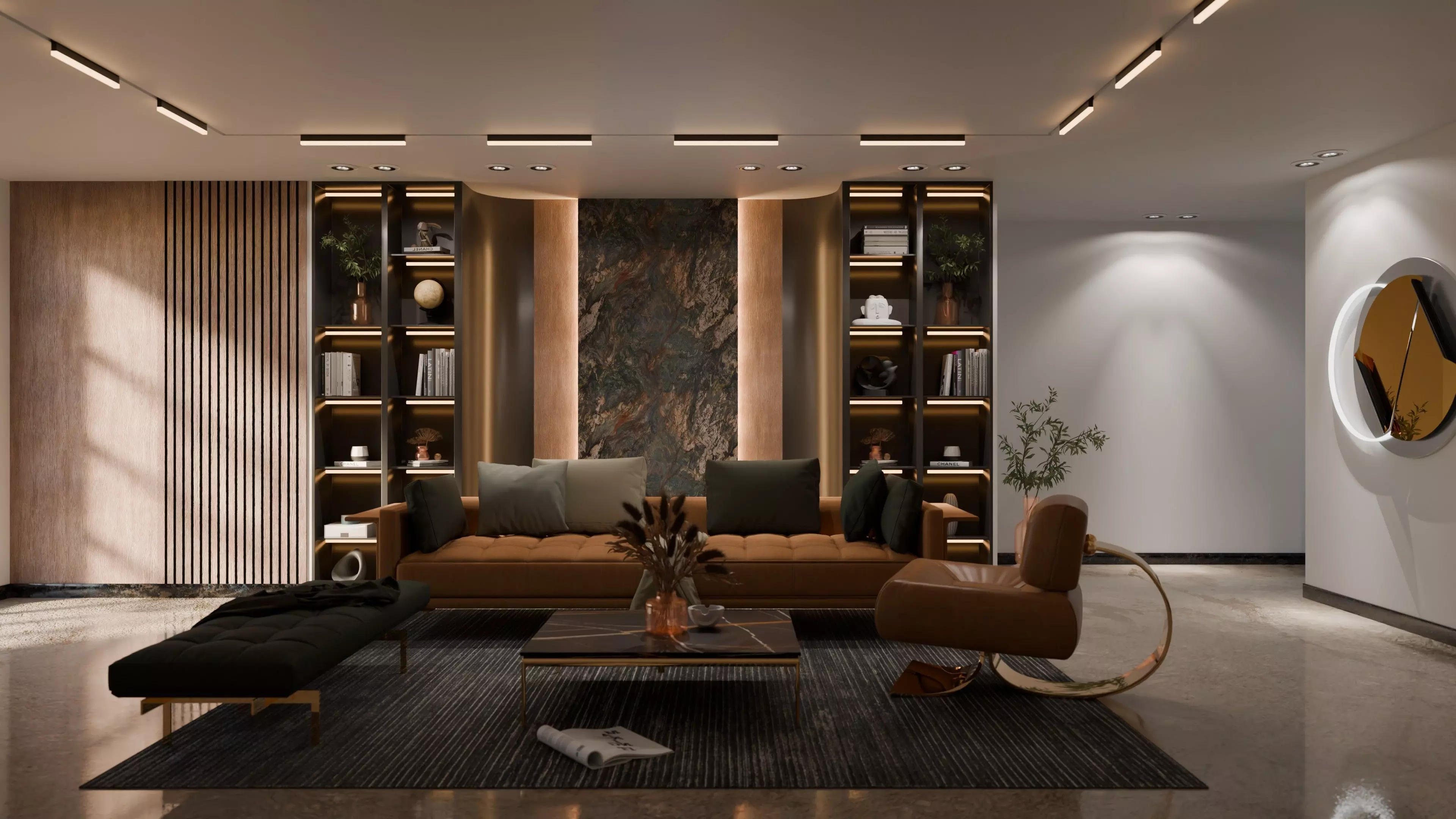 Modern Hall Interior 3D model_0